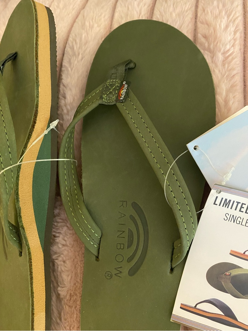 NWT | Rainbow Sandals | Limited Edition Forest Green Flip Flop | Large 7.5-8.5 - Picture 3 of 16